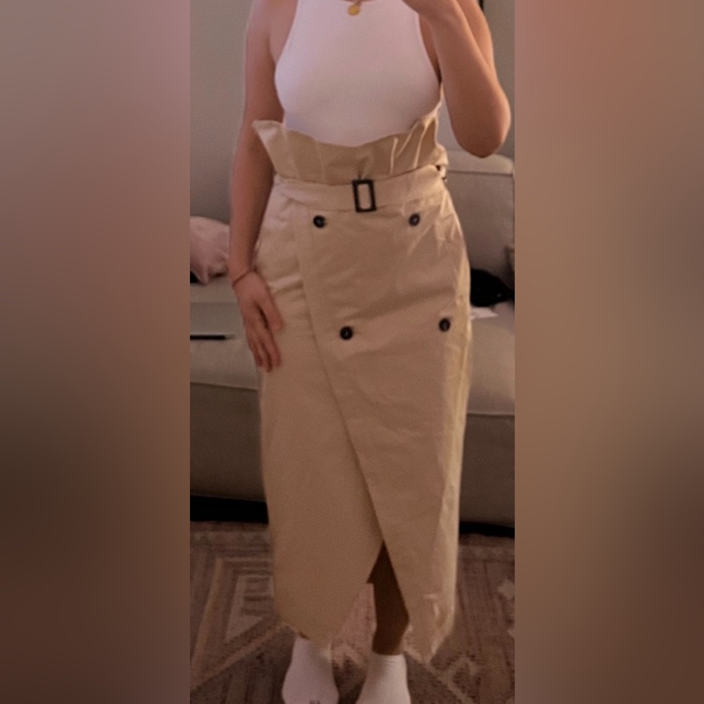 ZARA Tan Canvas Skirt with Belt